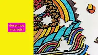 Quebra-Cabeças Pop Art - Puzi (Com peças de madeira, borda zigue-zague e formatos criativos)