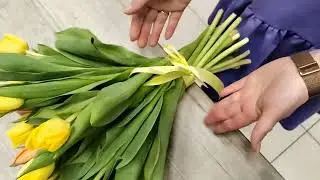 Букет тюльпанов к 8 марта, своими руками в домашних условиях.