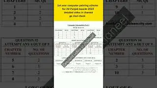 1st year computer Pairing scheme 2023 