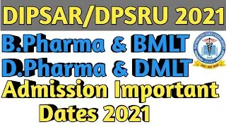 DIPSAR Admission 2021 Important Dates for admission.