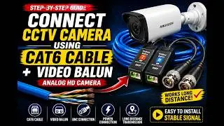 How to configure Cat6 cable plus BNC Video Baluns for CCTV Analogue HD Camera