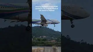 Stunning Landing Of a Bangkok Airways A319 at Koh Samui #shorts #landing #stunning #a319 #amazing