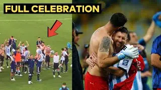 Messi, De Paul and Emi Martinez crazy dance celebration with Argentina fans after win vs Brazil