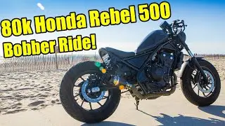80k Honda Rebel 500 Bobber Beach Ride!