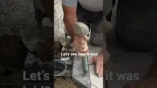 Cutting A Porcelain Picture Frame Around A Drain #Shorts #paving #USA