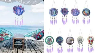 5D Diamond Painting Dream Light Catcher Wind Chimes Crystal Craft Pendant Kit