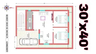 30X40 SOUTH FACING HOUSE PLAN/ 30 by 40 house plan /2bhk/3bhk