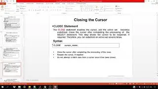 Explicit Cursor || Database Application using PL/SQL