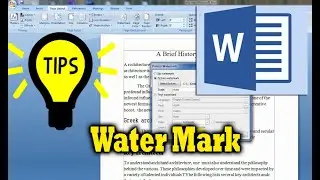 Quick Tips : How to Add Water Mark on Microsoft Office Word  | How to Put Water Mark on Ms. Word Doc
