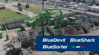 Perfect combo: Blue Devil twin-shaft shredder, Blue Shark hammer mill, Blue Sorter separation line