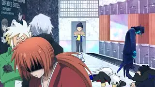 Kouji llegando a ver a todos mientras Zich aún no saca el disco 3