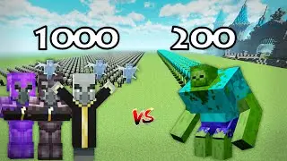 1000 Evokers VS 200 Mutant Zombies | Minecraft