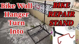 D.I.Y BIKE REPAIR STAND gamit ang bike wall hanger at mga recycled materials #tutorial #diy #asmr