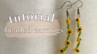 СЕРЬГИ С ПОДСОЛНУХАМИ🌻 из бисера / karoliai