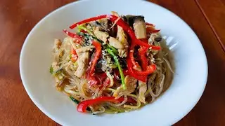 Корейский салат чапче 잡채 (фунчоза)