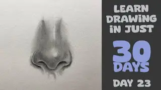 Nose Drawing Technique for Beginners | Learn Drawing in Just 30 Days - Day 23 #sketchbookbyabhishek