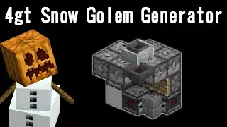 [1.16+] 4gt Dustless Pumpkin Loop Snow Golem Generator | 18k /h (36k ver. in description)【Minecraft】