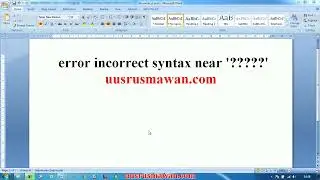 error incorrect syntax near
