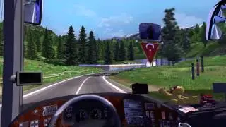 Euro Truck Simulator 2 Bus trip to Clermont-F with MB Travego part1