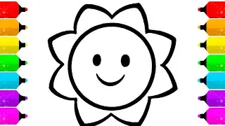 Drawing for children | Cute sun | Coloring Pages