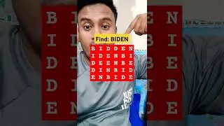 Observation Visual Test: 5 Seconds For You To Spot "BIDEN". Try Your Skills! #puzzle #shorts