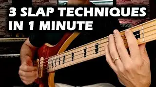3 SLAP TECHNIQUES FOR BEGINNERS IN 1 MIN  - Slap Bass Lesson