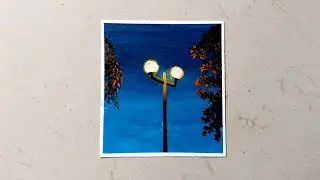 How to paint a Street Lamp✨ Acrylic Painting for beginners #art #acrylicpainting