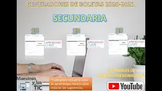 BIBLIOTECA PDF CON TODOS LOS GENERADORES DE BOLETAS DE EVALUACIÓN PARA SECUNDARIA 2020-2021.