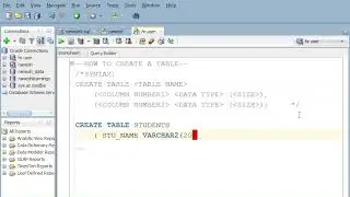 SQL  Create table  || DDL Create || How to create a table in SQL