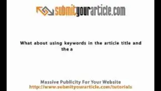 SEO Article Writing: Using Different Types of Keywords in Articles and Resource Boxes