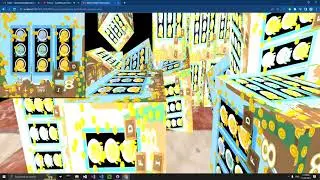 Use 2dcanvas slot mashine in 100 physics cubes