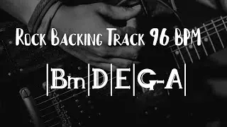 Poweful Rock Guitar Backing Track in B minor | 96 BPM