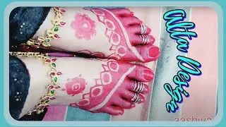 Alta design for women girls festival Teej karawa chauth deepavali Durga Puja mahavar #aashiyanatips