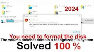 The volume does not contain a recognized file system without formatting