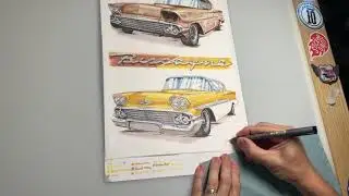 Drawing a "Before and After" 1958 Chevy Illustration