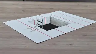 3d drawing easy hole on paper for beginners