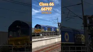 Class 66 beacon blue livery 66797 on Nuneaton high line #railway #trains #class66 #trainspotting