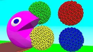 Learn Colours with walking Pacman in a Labyrinth 3D Animation Kids and Toddler Video