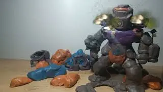 Анимация атаки Титана из пластилина