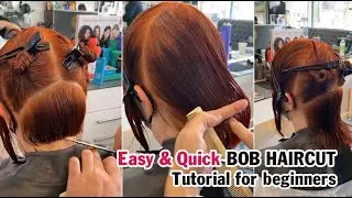 Easy & Quick BOB Haircut Tutorial for beginners Step by step | Advanced bob Haircut