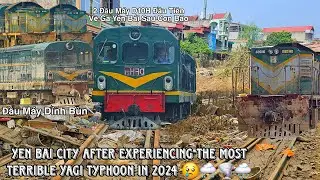 Tình Hình Đường Sắt Ga Yên Bái Quá Kinh Khủng Sau Khi Cơn Bão Số 3 Càn Quét Qua Đầu Máy Dính Bùn Đất
