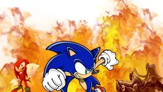 Knuckles attempts to stop sonic from telling him stupid jokes (Sonic TTS)
