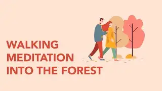 Audio immersive 1 hour walking meditation in the forest with gradient visuals  (use headset)