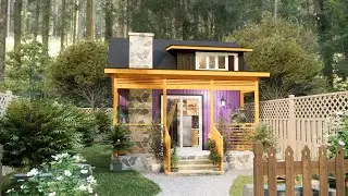 Tiny 5x4m Minimalist House with Cozy Loft Bedroom | Urban Forest Cabin Living Tour.