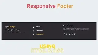 Responsive Footer Using HTML and CSS | HTML CSS Footer