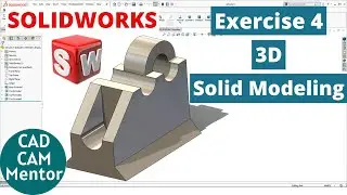 3D solid modeling in solidworks by using extrude boss base & extrude cut | solidworks tutorial