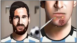 Messi beard asmr n pimple remove|Messi