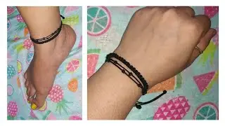 Beautiful black thread hand bracelet and anklet design || new design⚫