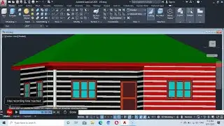 AutoCAD 3D house plan drawing Part 5. 3d slope roof.