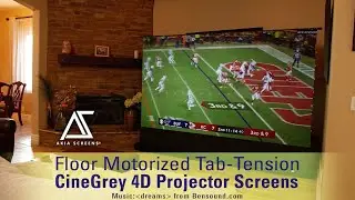 AKIA Screens Motorized Tab-Tension CineGrey 4D Floor-Rising Ceiling ALR Projector Screen